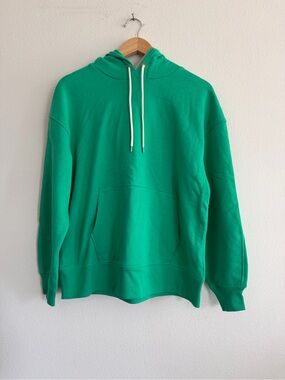 Everlane The Track Organic Cotton Hoodie in Jade Green, Size Small